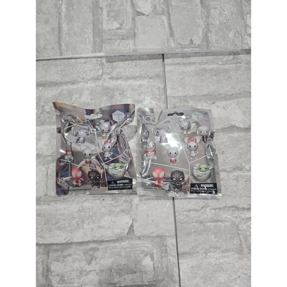 Lot of 2 Blind Bags Disney Marvel Series 1 Figural‎ 3D Bag Clip 10th Anniversary